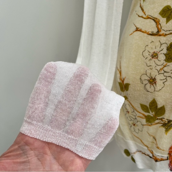 RARE Anthropologie Moth Aviary Gate Bird Cardigan Sweater Long line Y2K Medium - Picture 3 of 10